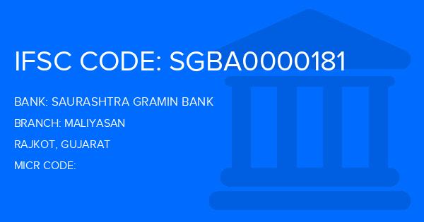 Saurashtra Gramin Bank Maliyasan Branch IFSC Code