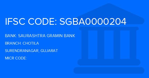 Saurashtra Gramin Bank Chotila Branch IFSC Code