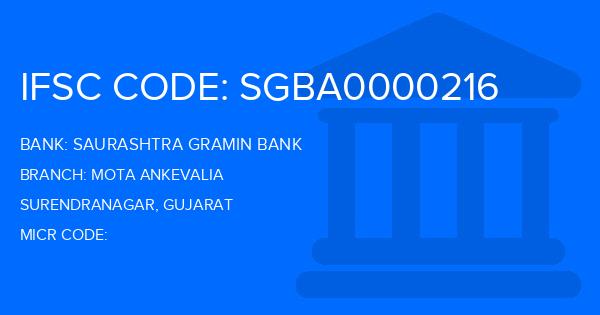 Saurashtra Gramin Bank Mota Ankevalia Branch IFSC Code