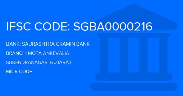 Saurashtra Gramin Bank Mota Ankevalia Branch IFSC Code