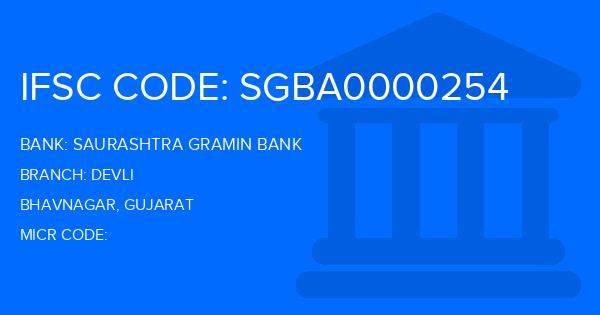 Saurashtra Gramin Bank Devli Branch IFSC Code