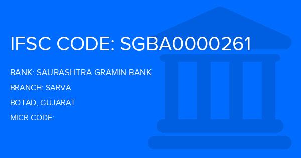 Saurashtra Gramin Bank Sarva Branch IFSC Code