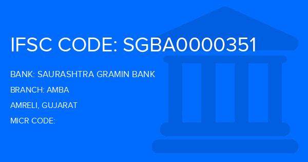 Saurashtra Gramin Bank Amba Branch IFSC Code