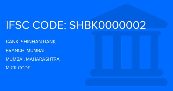 Shinhan Bank Mumbai Branch IFSC Code