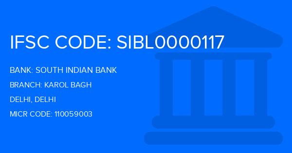 South Indian Bank (SIB) Karol Bagh Branch IFSC Code