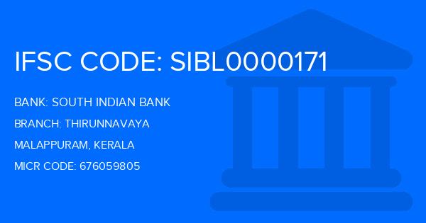 South Indian Bank (SIB) Thirunnavaya Branch IFSC Code