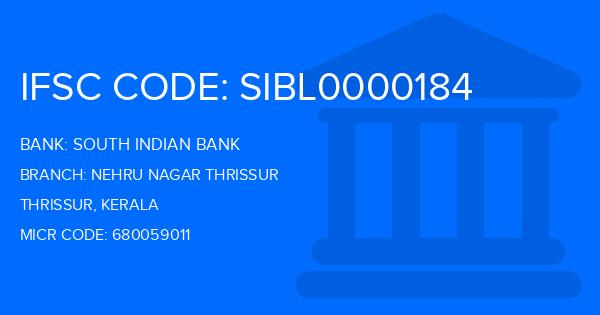 South Indian Bank (SIB) Nehru Nagar Thrissur Branch IFSC Code