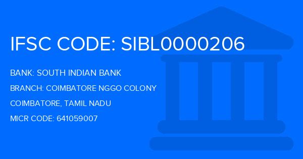 South Indian Bank (SIB) Coimbatore Nggo Colony Branch IFSC Code