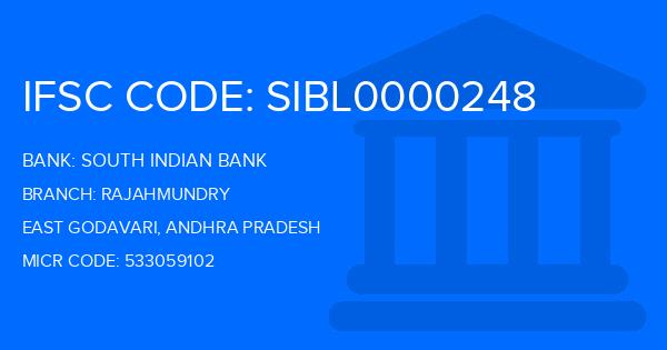 South Indian Bank (SIB) Rajahmundry Branch IFSC Code
