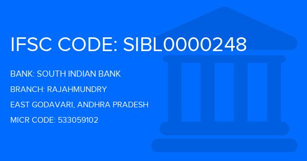 South Indian Bank (SIB) Rajahmundry Branch IFSC Code