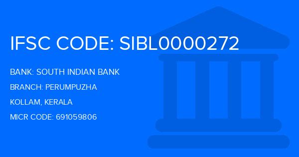 South Indian Bank (SIB) Perumpuzha Branch IFSC Code
