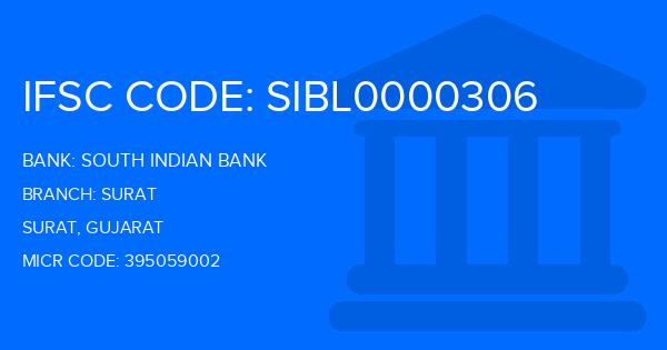 South Indian Bank (SIB) Surat Branch IFSC Code