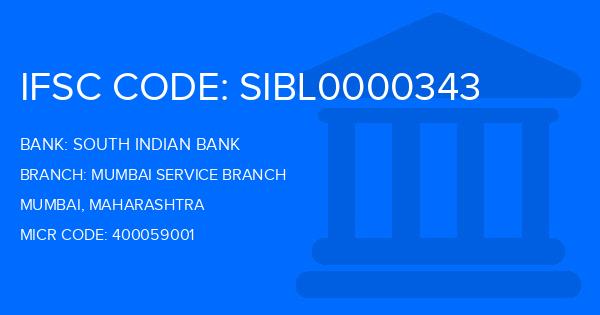 South Indian Bank (SIB) Mumbai Service Branch