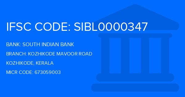 South Indian Bank (SIB) Kozhikode Mavoor Road Branch IFSC Code