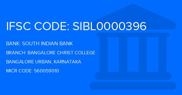 South Indian Bank (SIB) Bangalore Christ College Branch IFSC Code