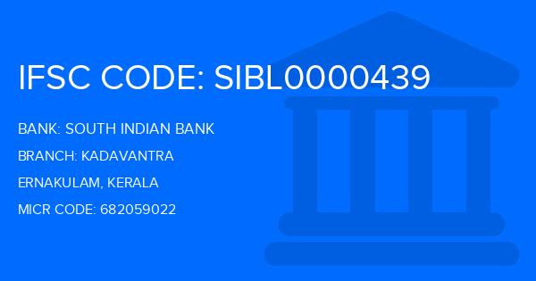 South Indian Bank (SIB) Kadavantra Branch IFSC Code