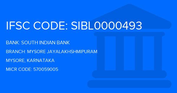 South Indian Bank (SIB) Mysore Jayalakhshmipuram Branch IFSC Code