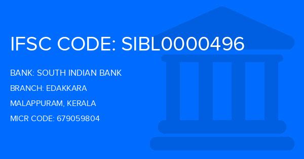 South Indian Bank (SIB) Edakkara Branch IFSC Code