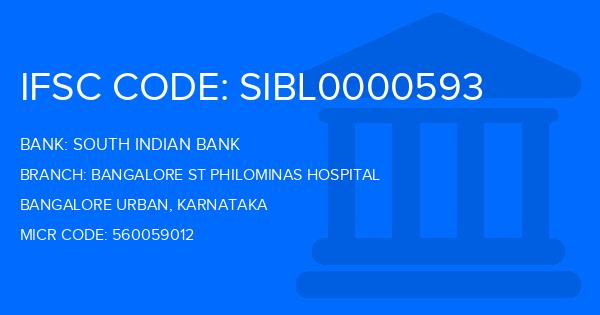 South Indian Bank (SIB) Bangalore St Philominas Hospital Branch IFSC Code