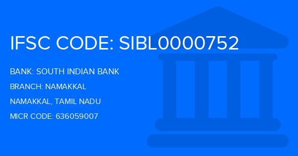 South Indian Bank (SIB) Namakkal Branch IFSC Code