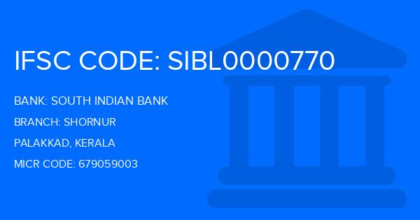 South Indian Bank (SIB) Shornur Branch IFSC Code