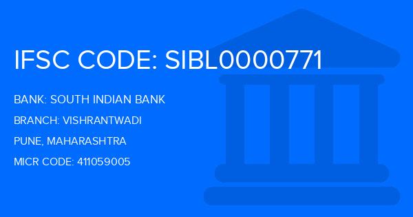 South Indian Bank (SIB) Vishrantwadi Branch IFSC Code