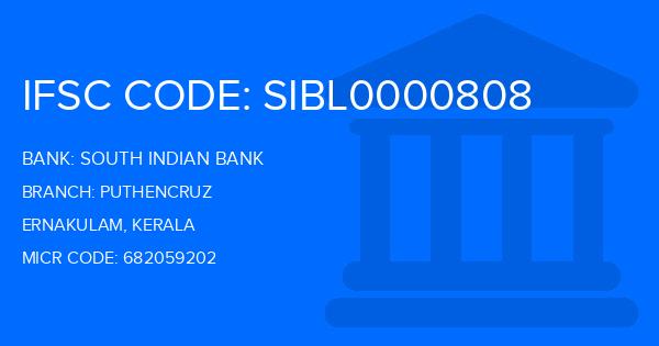 South Indian Bank (SIB) Puthencruz Branch IFSC Code