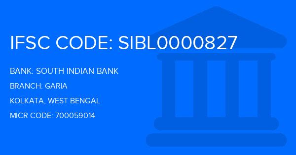 South Indian Bank (SIB) Garia Branch IFSC Code