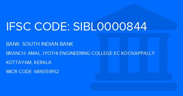 South Indian Bank (SIB) Amal Jyothi Engineering College Ec Koovappally Branch IFSC Code