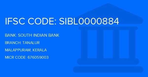 South Indian Bank (SIB) Tanalur Branch IFSC Code