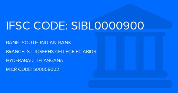 South Indian Bank (SIB) St Josephs Cellege Ec Abids Branch IFSC Code