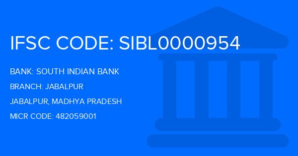 South Indian Bank (SIB) Jabalpur Branch IFSC Code