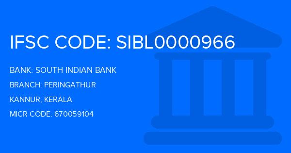 South Indian Bank (SIB) Peringathur Branch IFSC Code