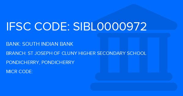 South Indian Bank (SIB) St Joseph Of Cluny Higher Secondary School Branch IFSC Code