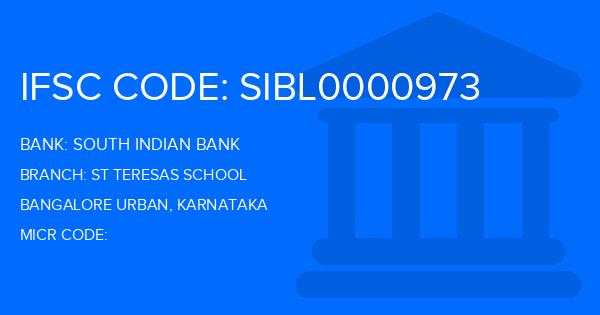 South Indian Bank (SIB) St Teresas School Branch IFSC Code