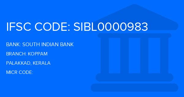 South Indian Bank (SIB) Koppam Branch IFSC Code
