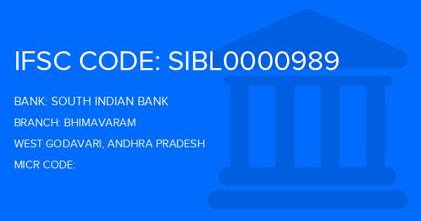 South Indian Bank (SIB) Bhimavaram Branch IFSC Code