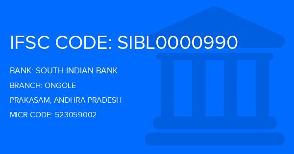 South Indian Bank (SIB) Ongole Branch IFSC Code