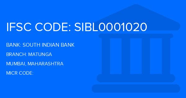 South Indian Bank (SIB) Matunga Branch IFSC Code