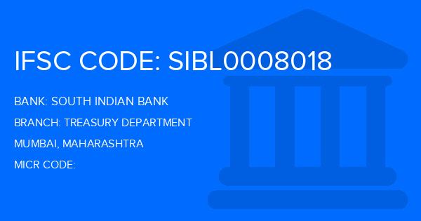 South Indian Bank (SIB) Treasury Department Branch IFSC Code