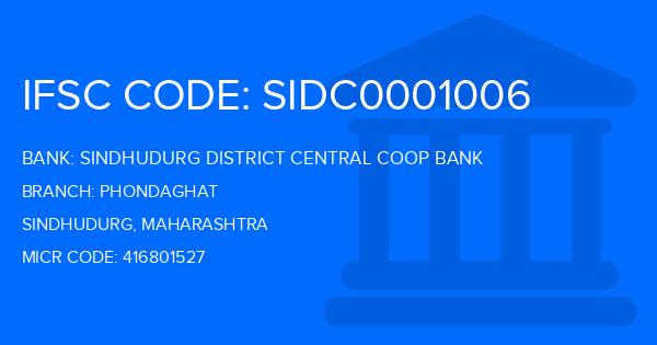 Sindhudurg District Central Coop Bank Phondaghat Branch IFSC Code