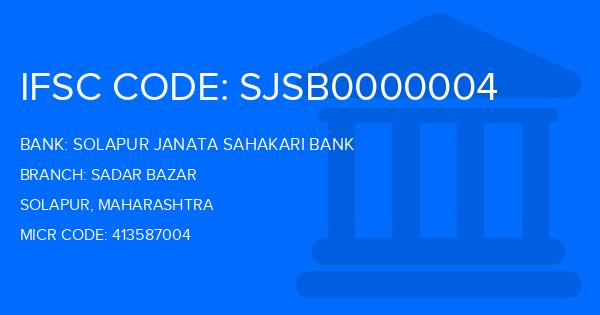 Solapur Janata Sahakari Bank Sadar Bazar Branch IFSC Code