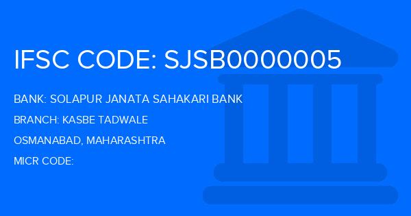 Solapur Janata Sahakari Bank Kasbe Tadwale Branch IFSC Code