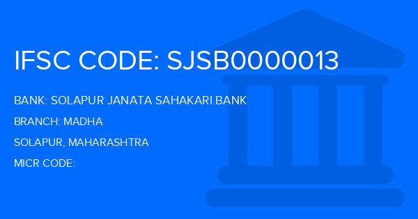Solapur Janata Sahakari Bank Madha Branch IFSC Code