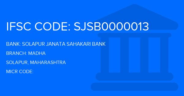 Solapur Janata Sahakari Bank Madha Branch IFSC Code