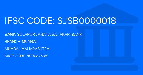 Solapur Janata Sahakari Bank Mumbai Branch IFSC Code