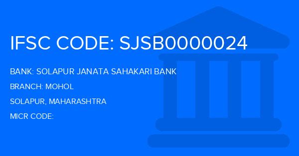 Solapur Janata Sahakari Bank Mohol Branch IFSC Code