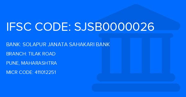 Solapur Janata Sahakari Bank Tilak Road Branch IFSC Code