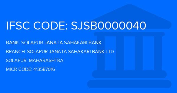 Solapur Janata Sahakari Bank Solapur Janata Sahakari Bank Ltd Branch IFSC Code