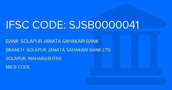 Solapur Janata Sahakari Bank Solapur Janata Sahakari Bank Ltd Branch IFSC Code